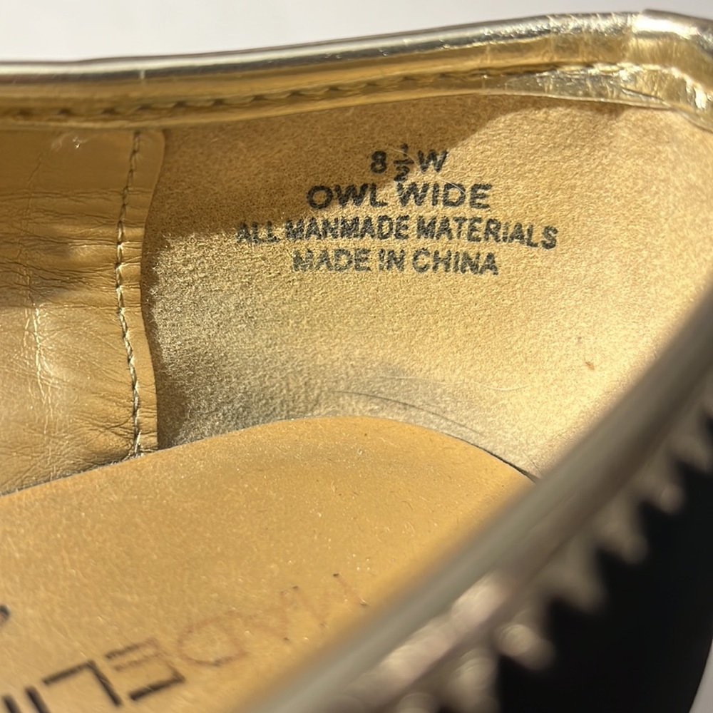 Madeline Stuart Owl black flats sz 8.5 wide shoes unique Anthro - Picture 6 of 7